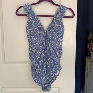 Gap maternity floral bathing suit EUC